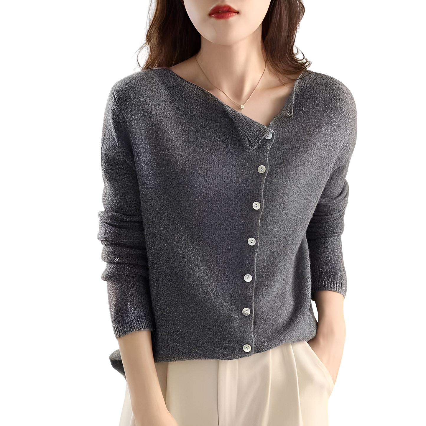Gilet confortable femme Laine Manches longues