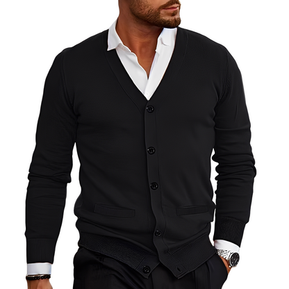 Cardigan élégant noir pour homme
