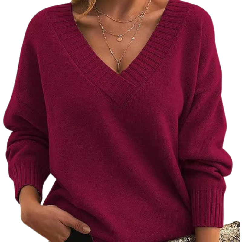 Pull col V élégant pour femmes