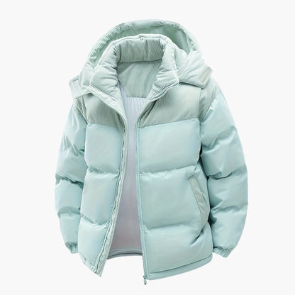 Veste à capuche stylée, design moderne matelassé