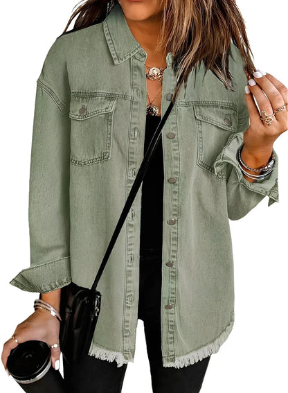 Veste en jean femme aspect usé style vintage