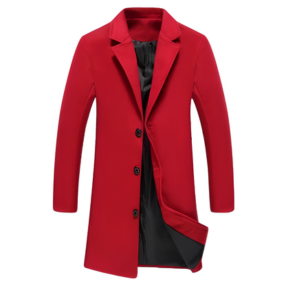 Manteau d'hiver élégant pour homme en laine noire