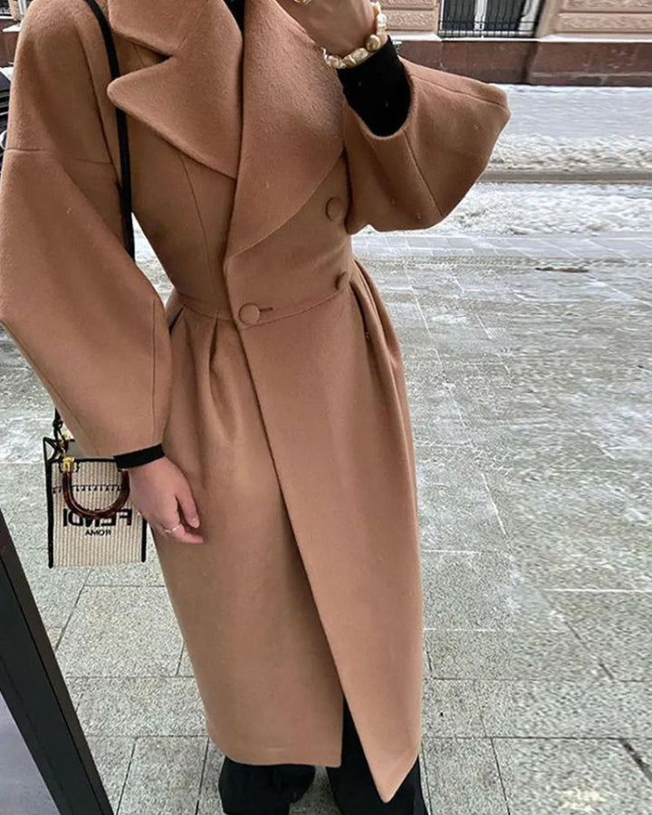 Manteau long pour femme en laine chaude