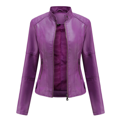 Manteau en cuir élégant pour femme, coupe ajustée