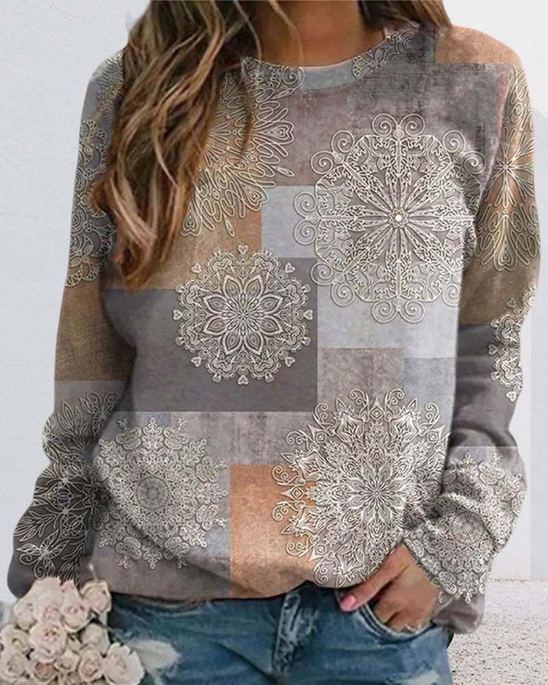 Sweatshirt col rond décontracté confortable