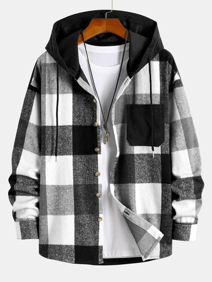 Chemise à capuche confortable en flanelle coupe décontractée