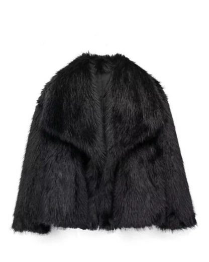 Élégant manteau d'hiver pour femme avec fausse fourrure