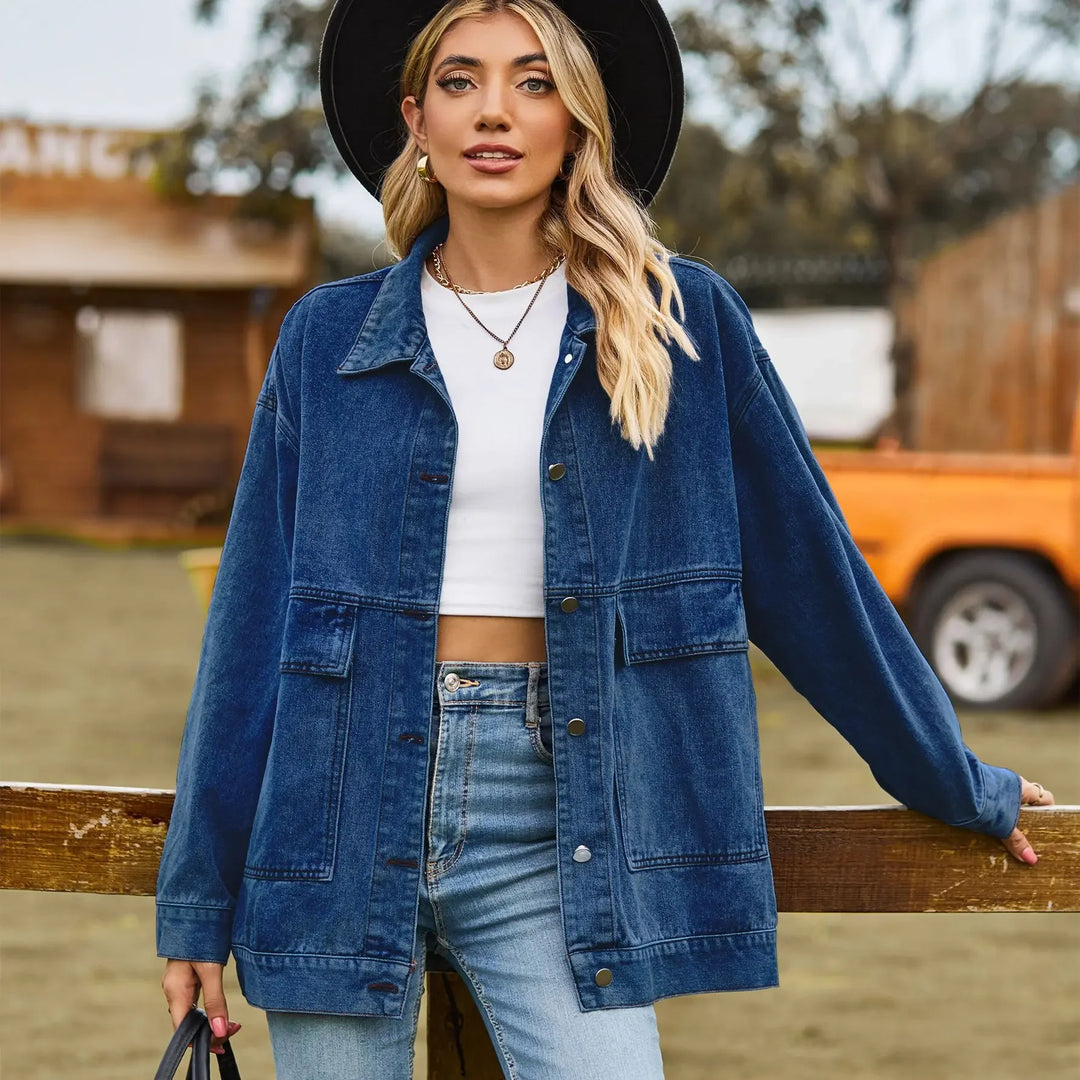Veste en jean classique pour femme style vintage