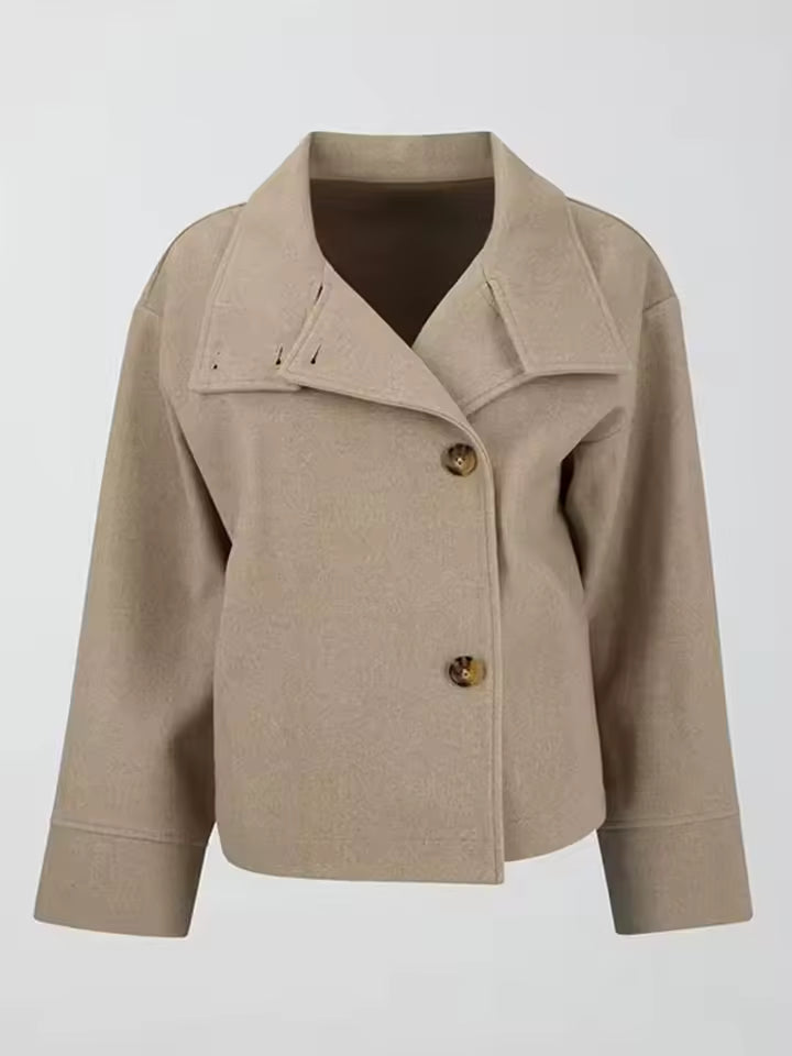 Veste Courte Femme Col Montant Asymétrique
