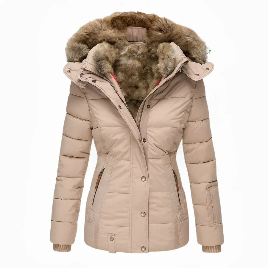 Manteau d'hiver pour femme avec doublure en fourrure