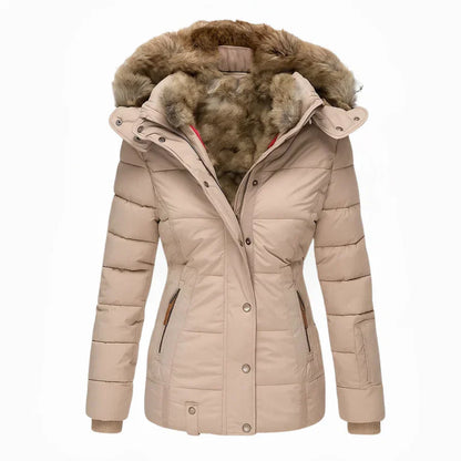 Manteau d'hiver pour femme avec doublure en fourrure
