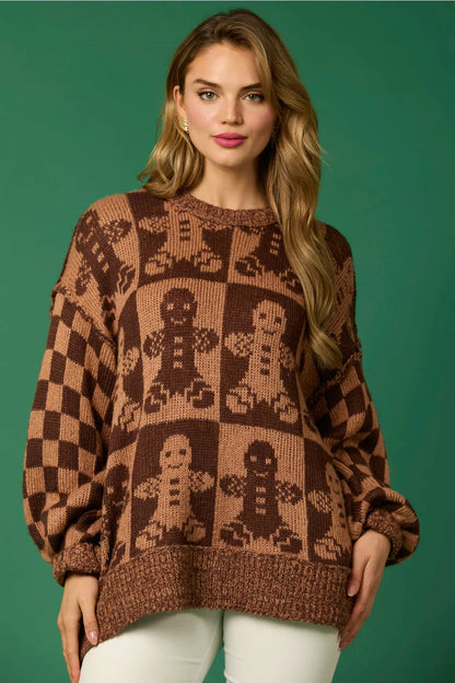 Pull de Noël Motif Pain d'épices