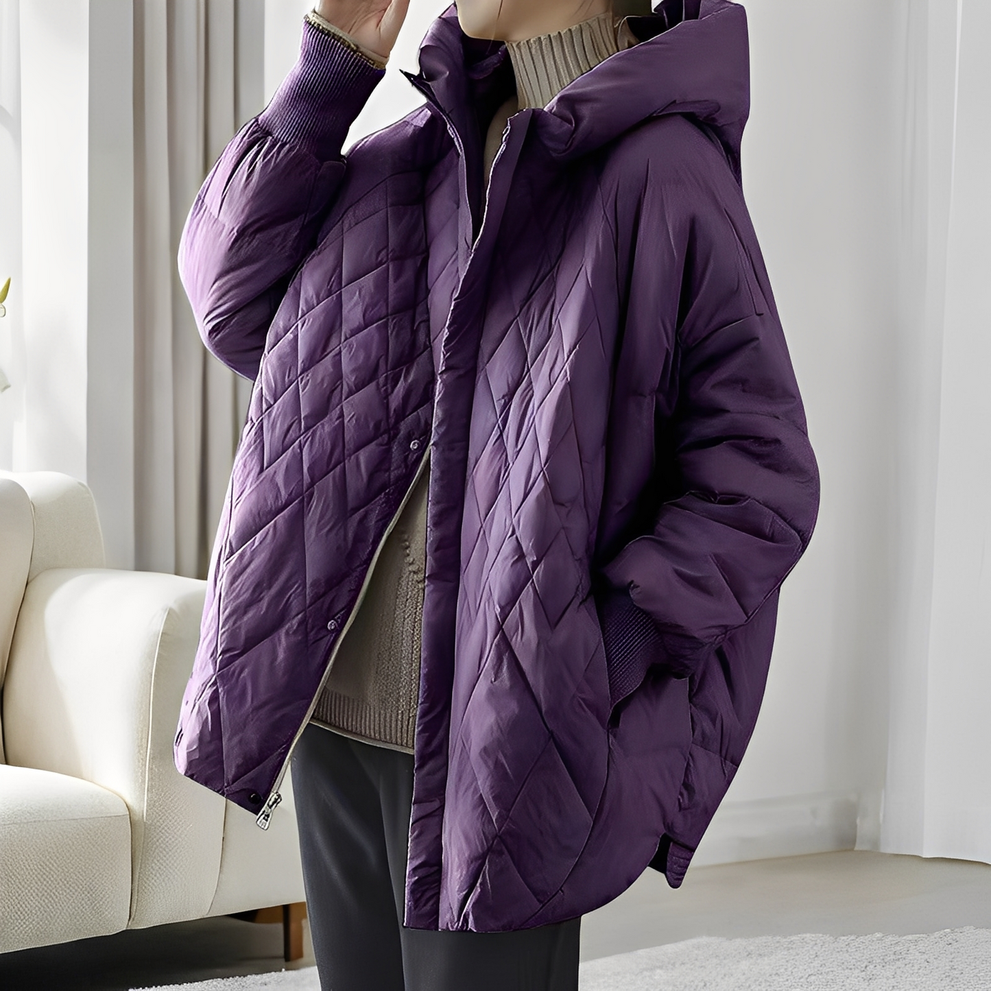 Manteau d'hiver chaud pour femme, rembourré de duvet, avec fermeture éclair