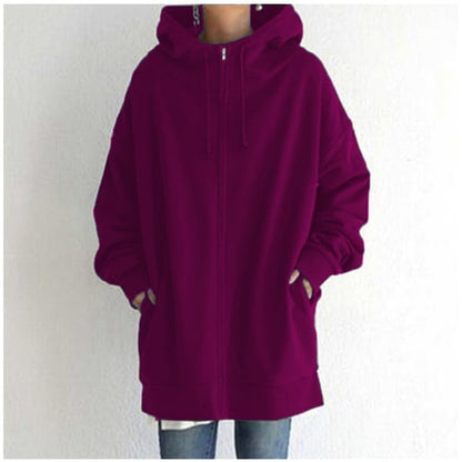 Parka femme capuche fermeture éclair automne-hiver