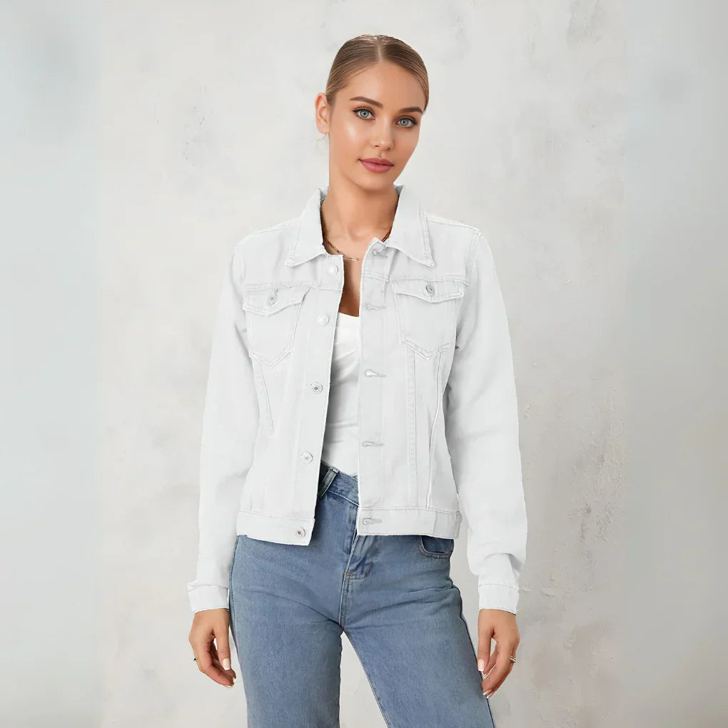 Veste en jean pour femme moderne boutons tendance