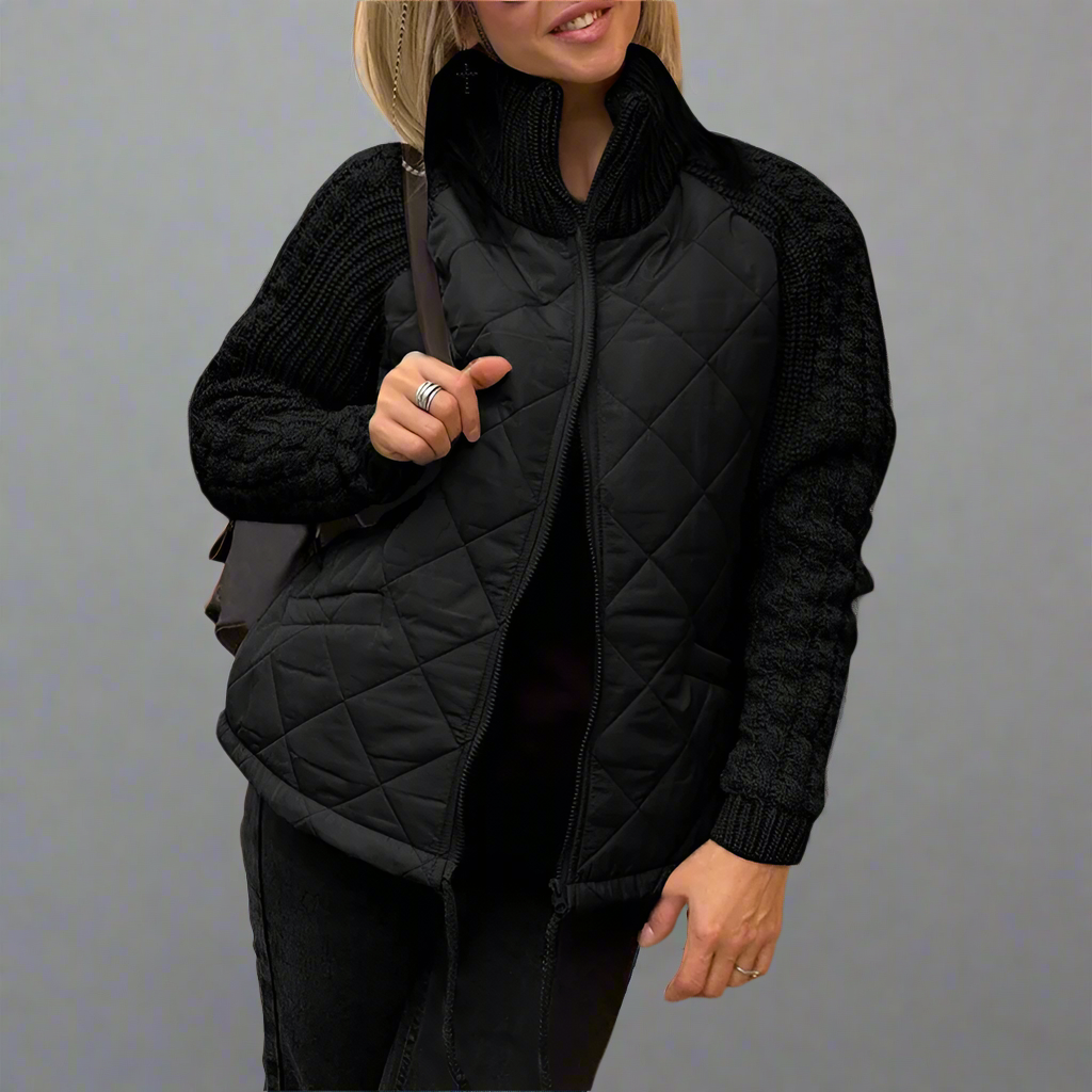 Veste d'automne femme avec manches en tricot