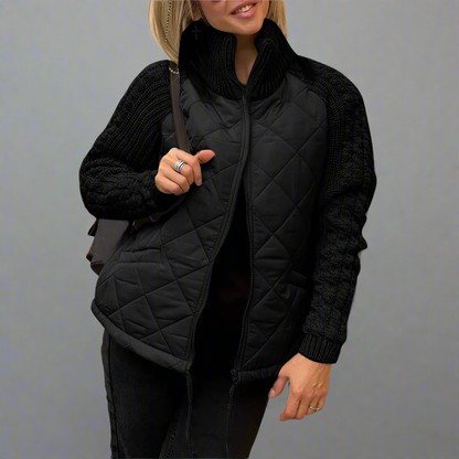 Veste d'automne femme avec manches en tricot
