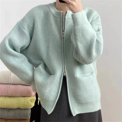 Grand gilet oversize avec fermeture éclair et poches