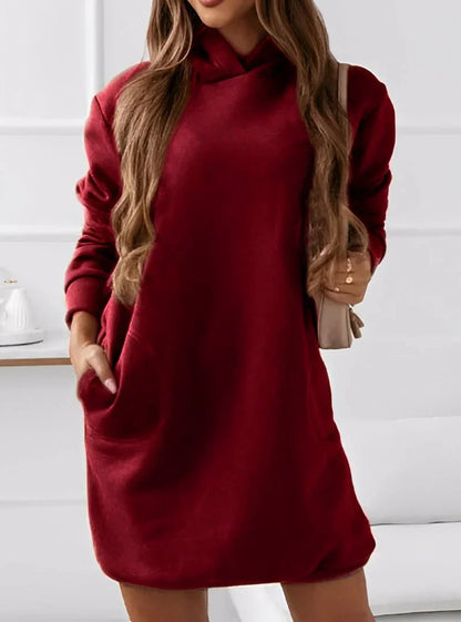 Mini-robe stylée à capuche pour femme