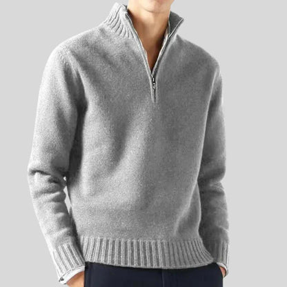 Pull de luxe pour homme à demi-fermeture éclair