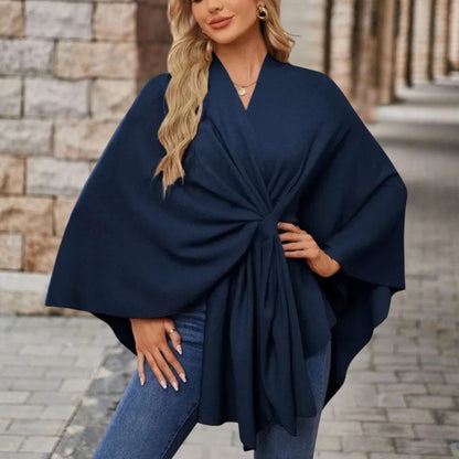 Haut pour femme avec effet cape et nœud sur le devant