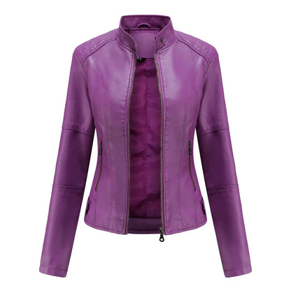 Veste en cuir femme coupe cintrée élégante