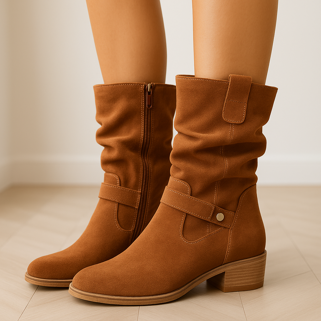 Bottines confortables à talon bas pour femme