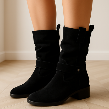 Bottines confortables à talon bas pour femme