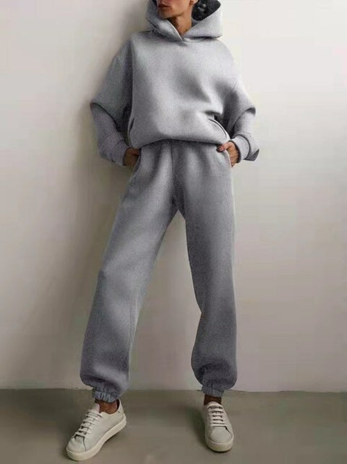 Ensemble pull à capuche chaud d'hiver