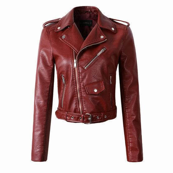 Blouson en cuir femme style motard