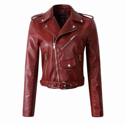 Blouson en cuir femme style motard
