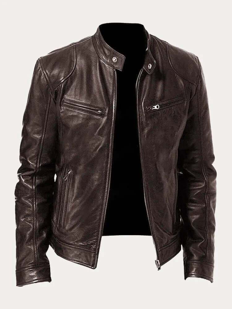 Blouson en cuir élégant pour homme noir