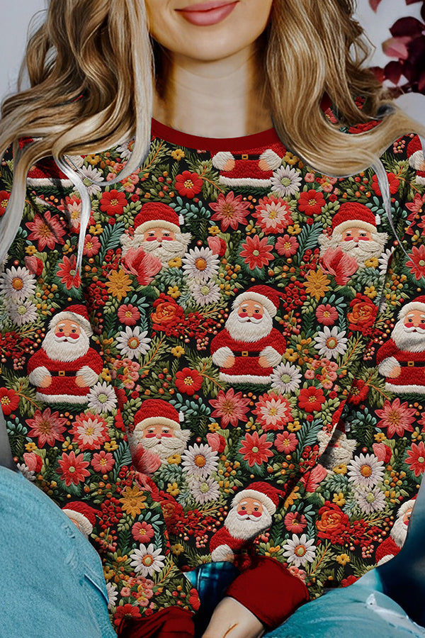 Pull de Noël Manches longues Imprimé contrastant