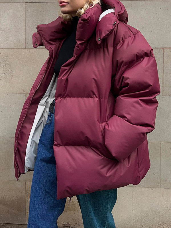 Veste d'hiver matelassée colorée avec capuche