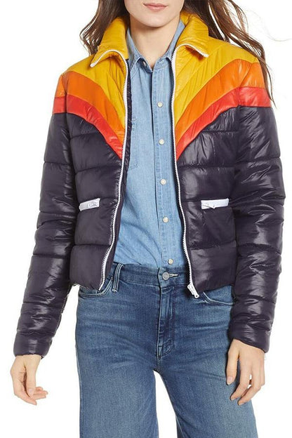 Blouson arc-en-ciel coloré pour femmes