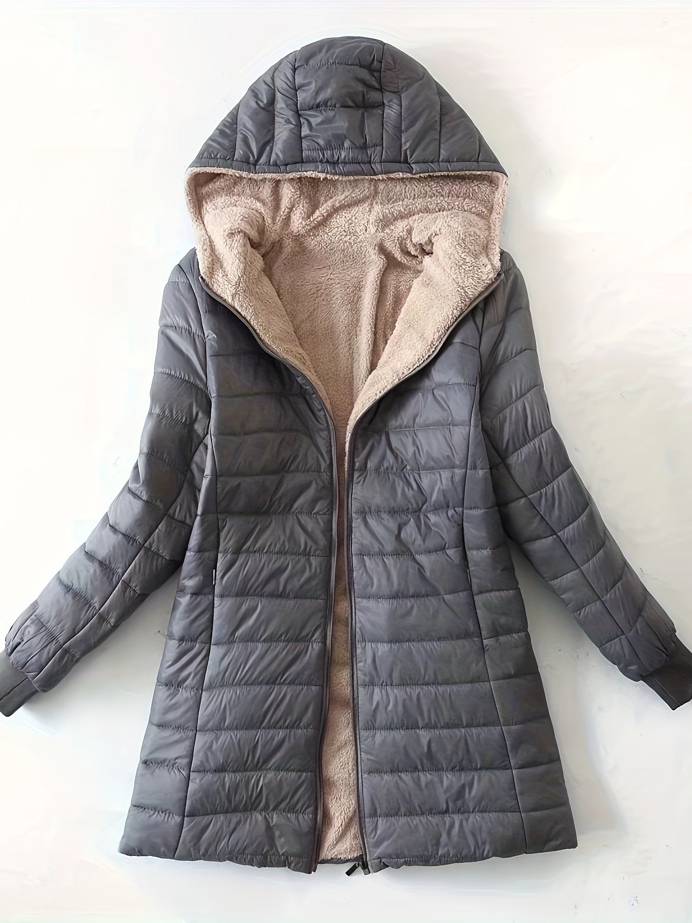 Veste chaude pour femme en polaire avec fermeture éclair