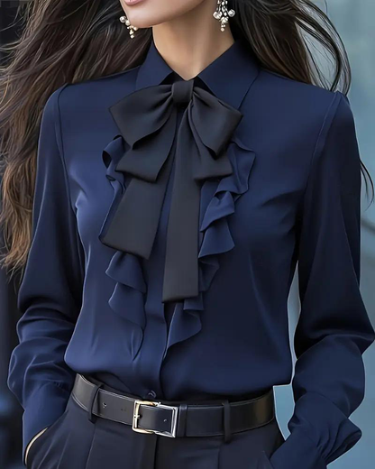 Robe élégante femme nœud volants