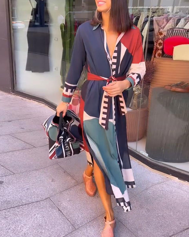 Robe d'été colorblock moderne à lacets