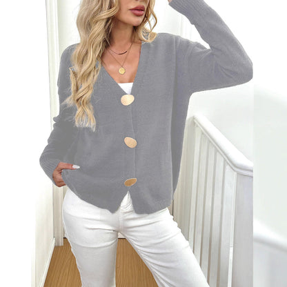 Strickcardigan Damen Große Knöpfe - IdealeKleiden