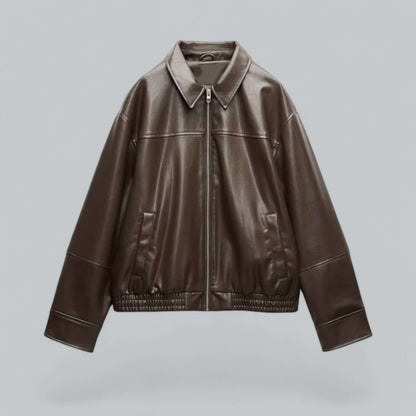Veste en cuir rétro pour femme