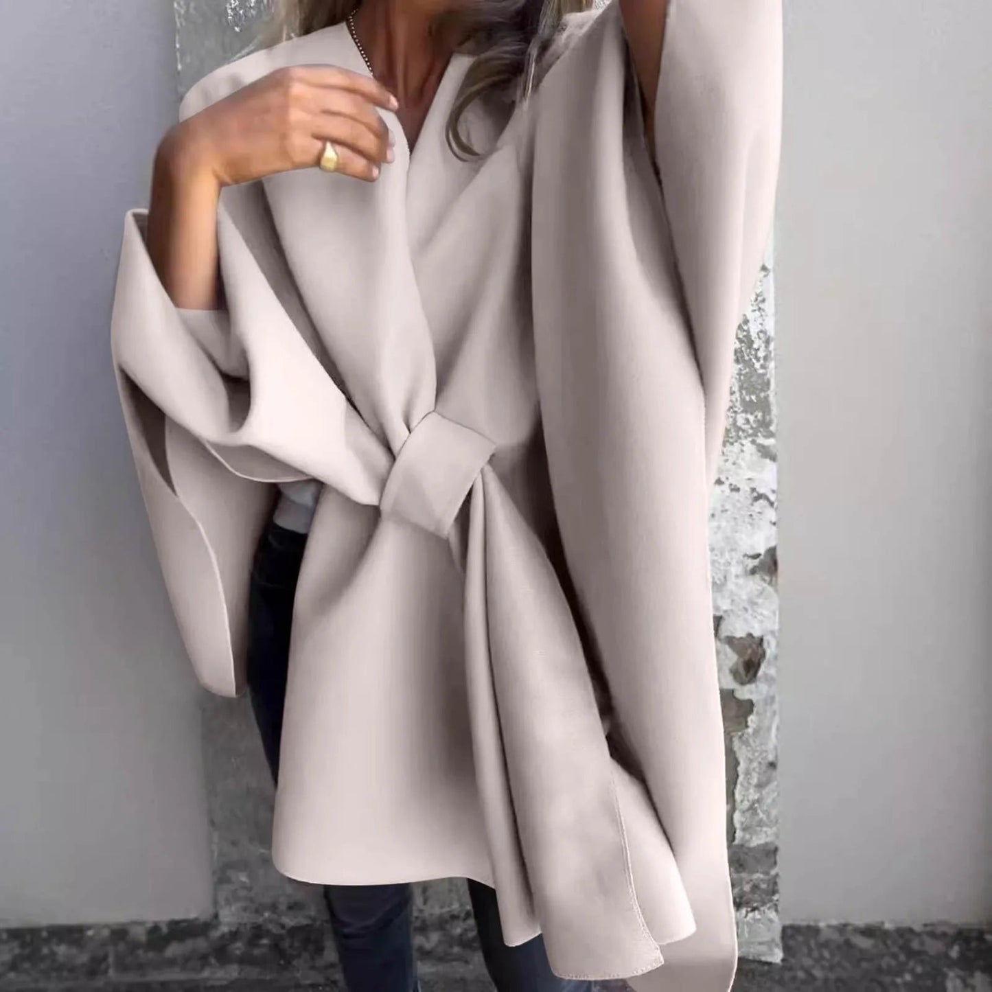 Cardigan long femme Manches chauve-souris Élégant