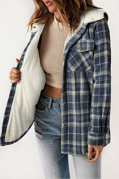 Veste en sherpa douce pour femme avec capuche