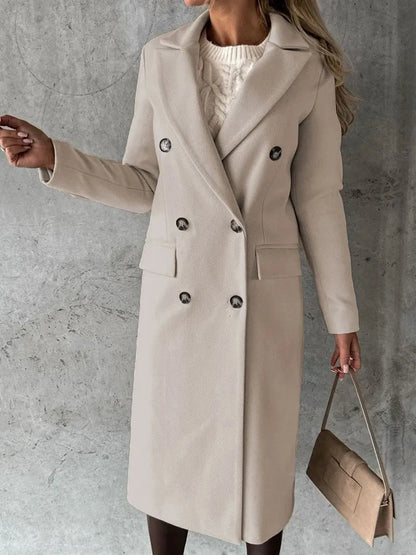 Veste d'hiver élégante à revers pour femme
