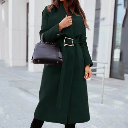 Manteau femme sur mesure Col revers élégant Ceinture