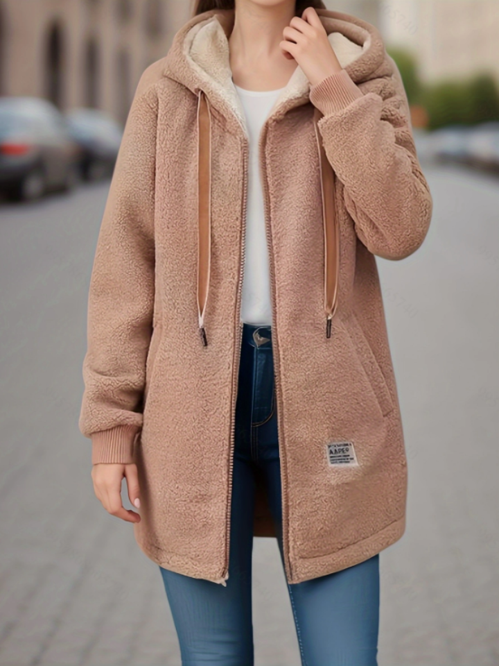 Veste polaire pratique avec capuche et fermeture éclair