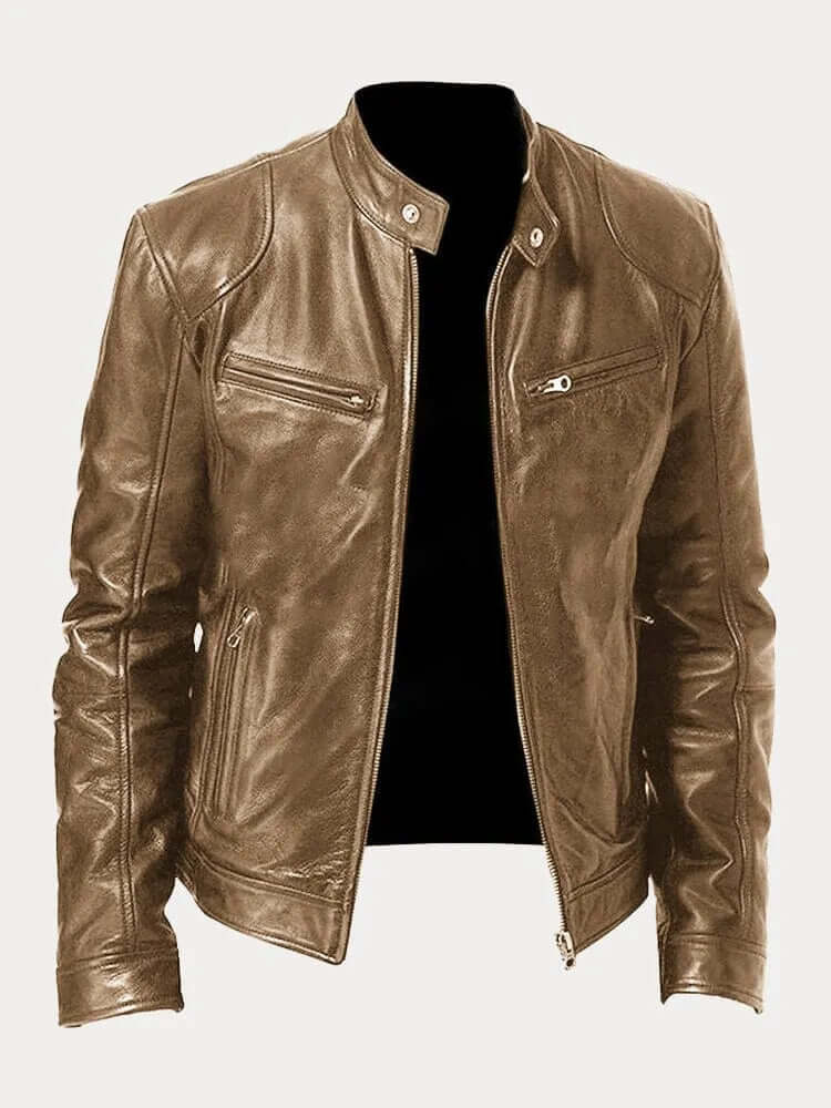 Blouson en cuir élégant pour homme noir