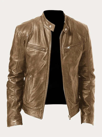 Blouson en cuir élégant pour homme noir