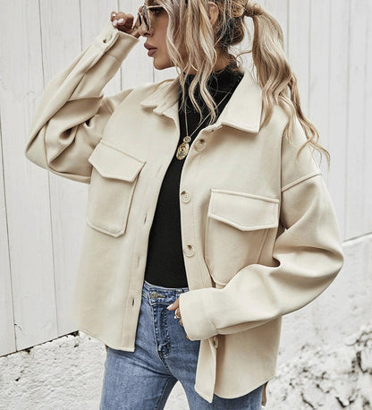 Veste femme grande taille douce avec grandes poches
