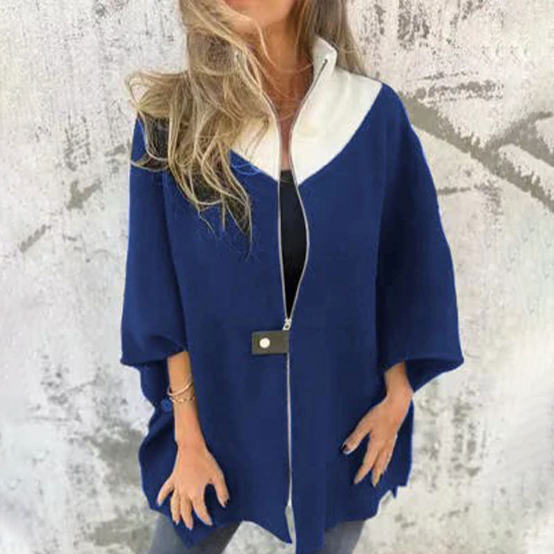 Manteau femme élégant bicolore design