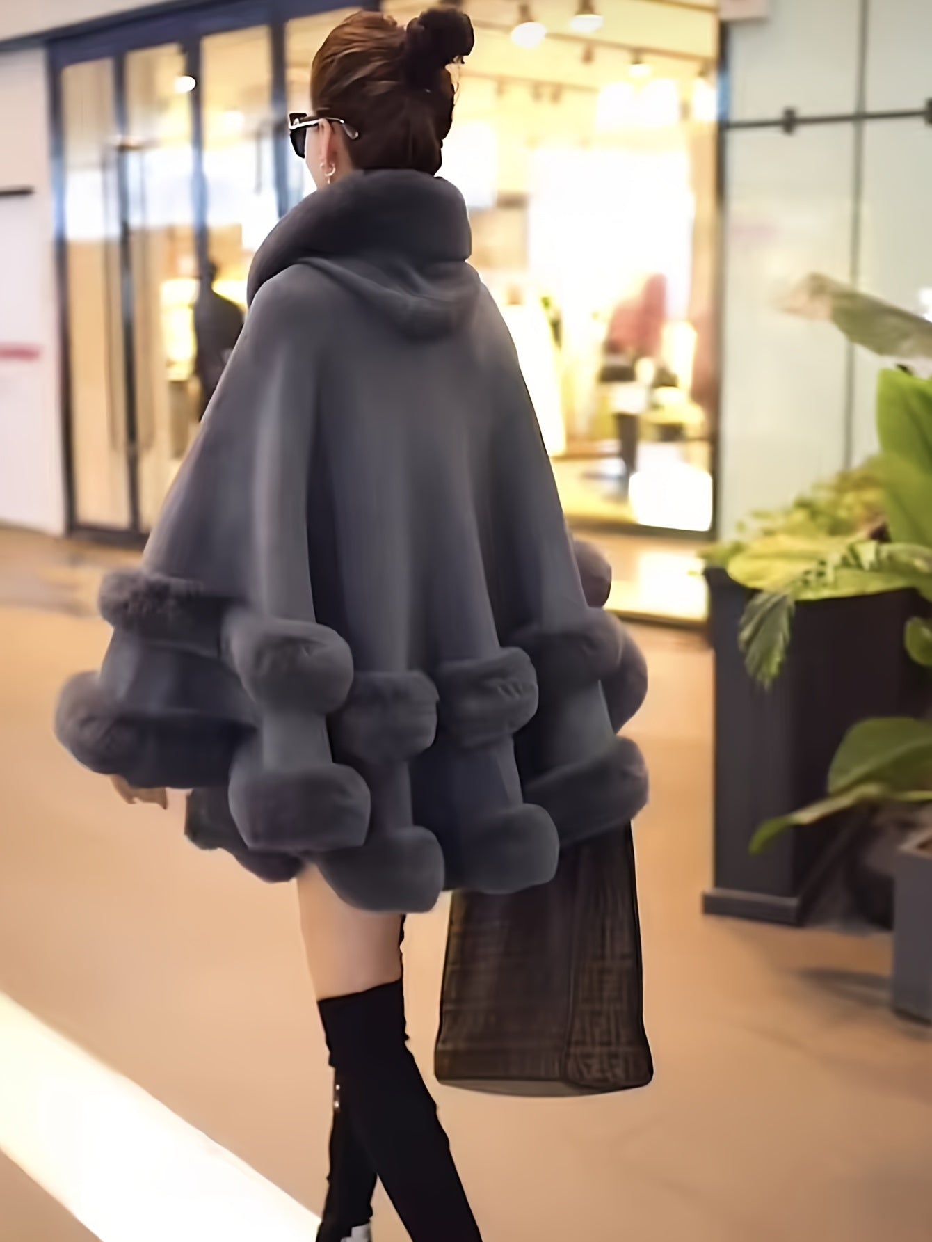 Veste ample pour femme en fausse fourrure